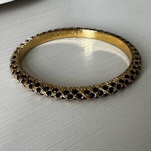 Lilly Pulitzer Gold Bangle Bracelet with Dark Blue Gemstones